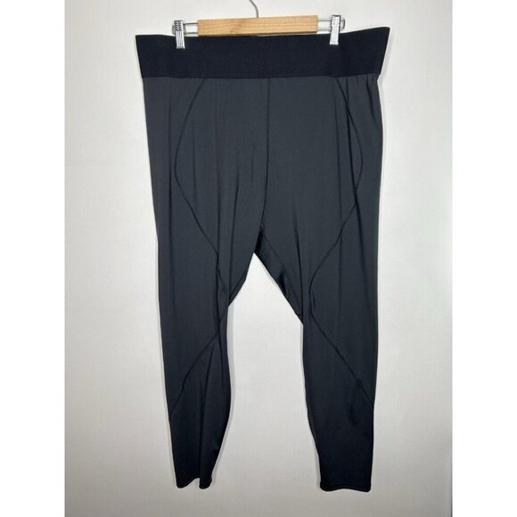 Good American Solid Black Ankle Compression Active Leggings Size 7 - Picture 1 of 8